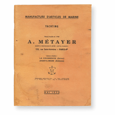Catalogue A. Métayer - Manufacture d'articles de marine